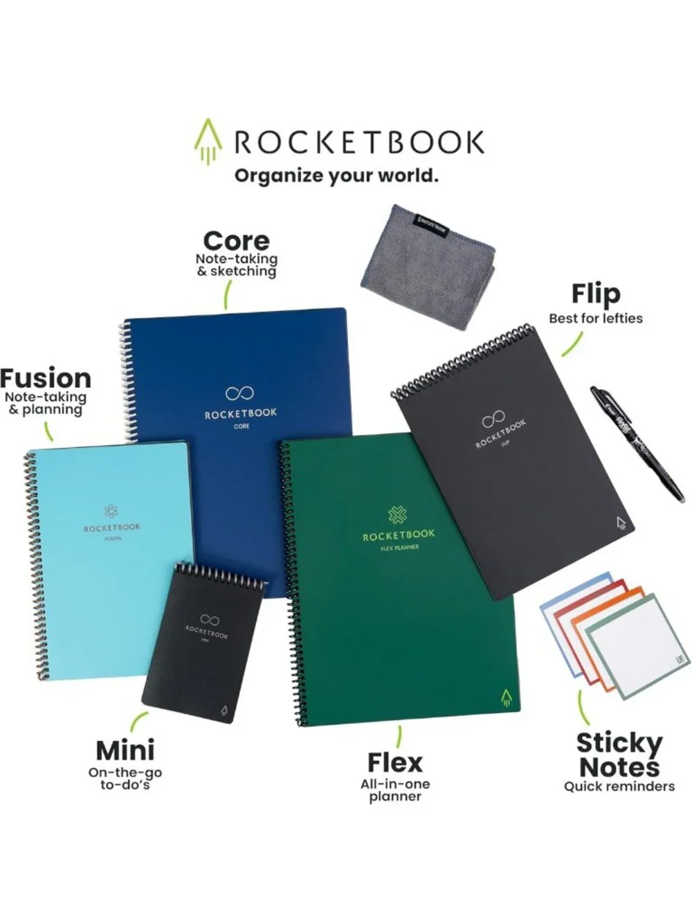 Reusable Hybrid Planner & Notebook, Goal Tracker, Undated Executive Size 6x8.8